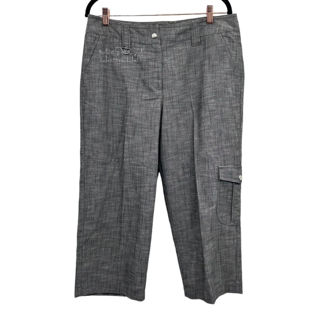 Larry Levine Gray Stretch Capris Size 12